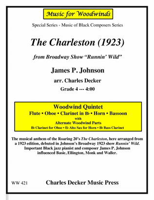 Book cover for The Charleston (1923) for Woodwind Quintet