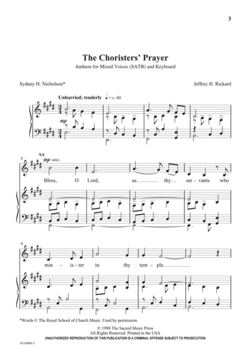 The Chorister's Prayer