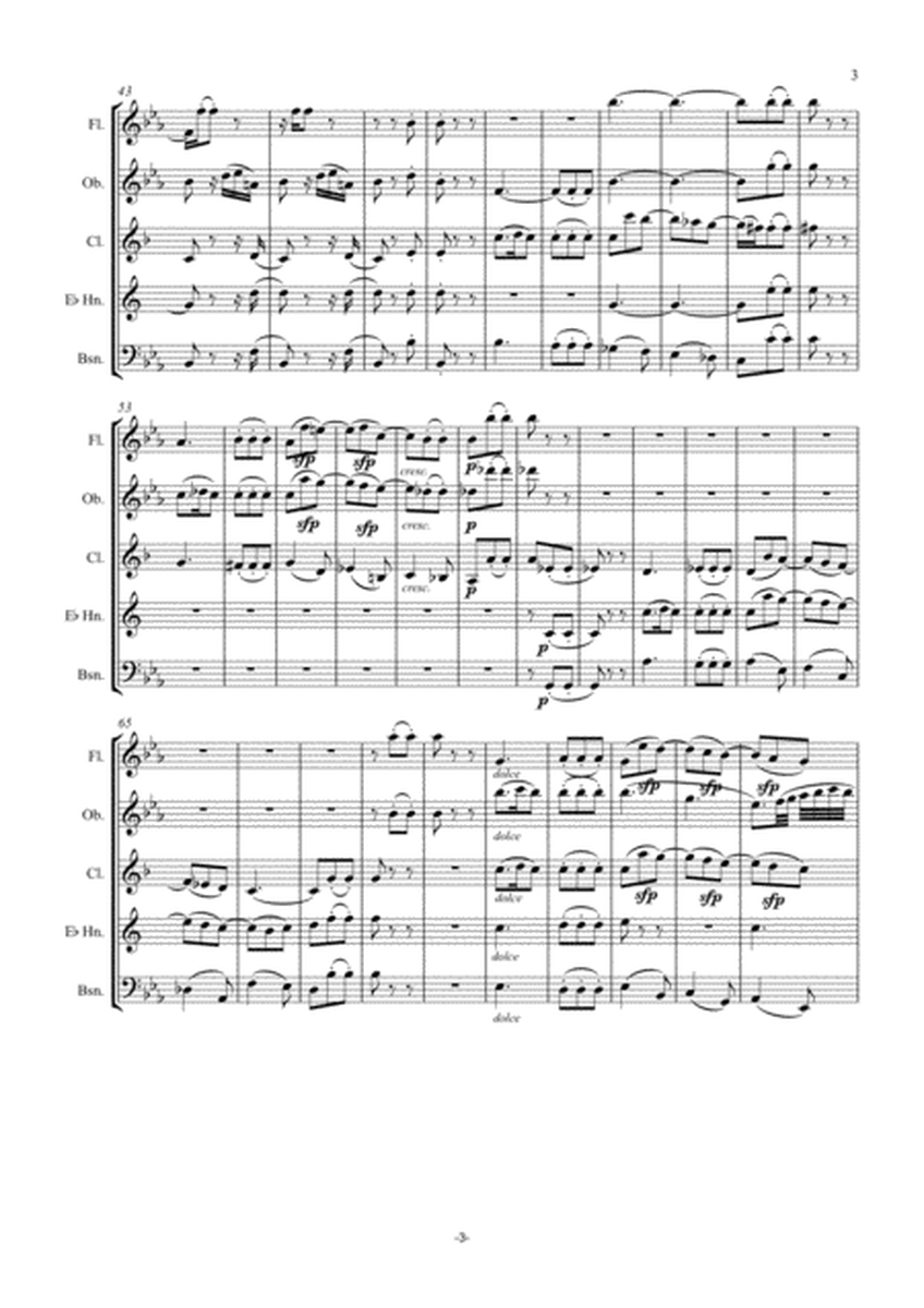 Mozart: Serenade No.12 in C minor "Nachtmusik" K388 Mvt.II Andante - wind quintet image number null