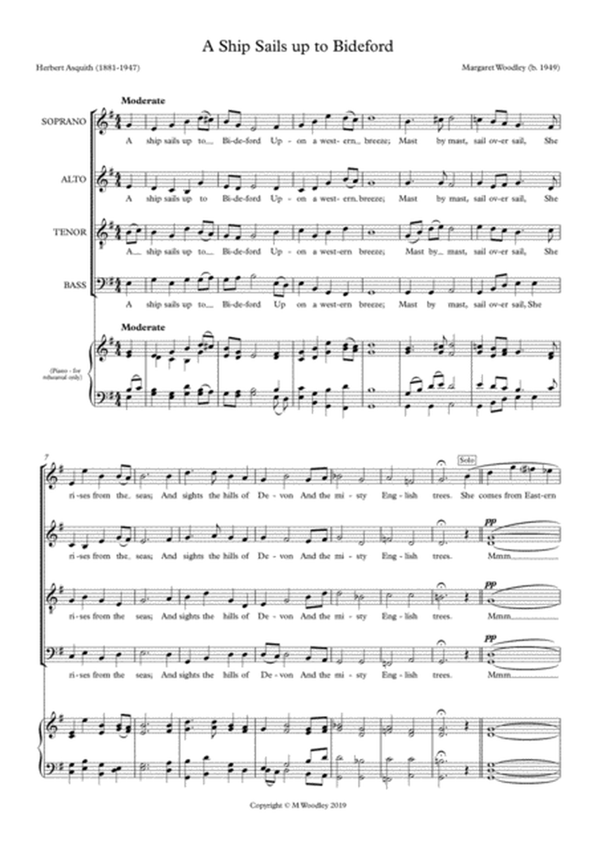 A Ship Sails up to Bideford (a capella SATB) image number null