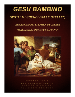 Book cover for Gesu Bambino (with "Tu Scendi Dalle Stelle") (for String Quartet & Piano)