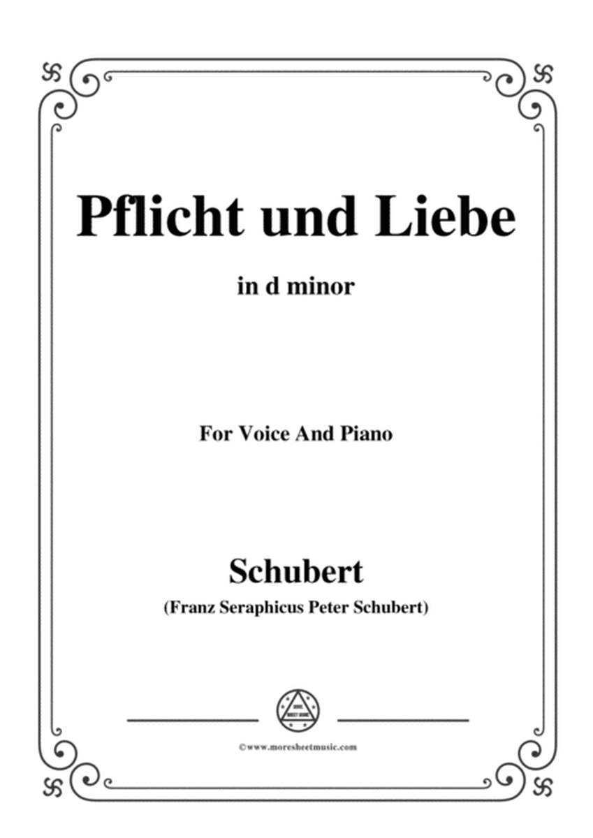Schubert-Pflicht und Liebe,in d minor,for Voice and Piano image number null