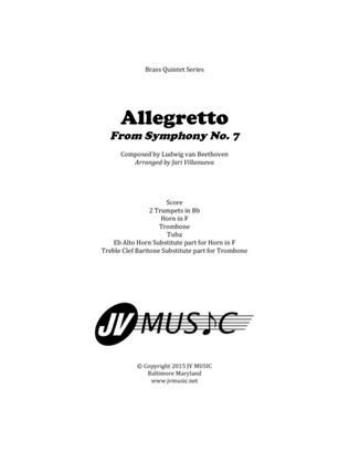 Book cover for Allegretto from Symphony No. 7 By Beethoven