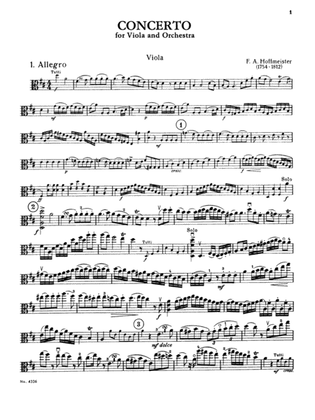 Book cover for Hoffmeister: Viola Concerto in D Major