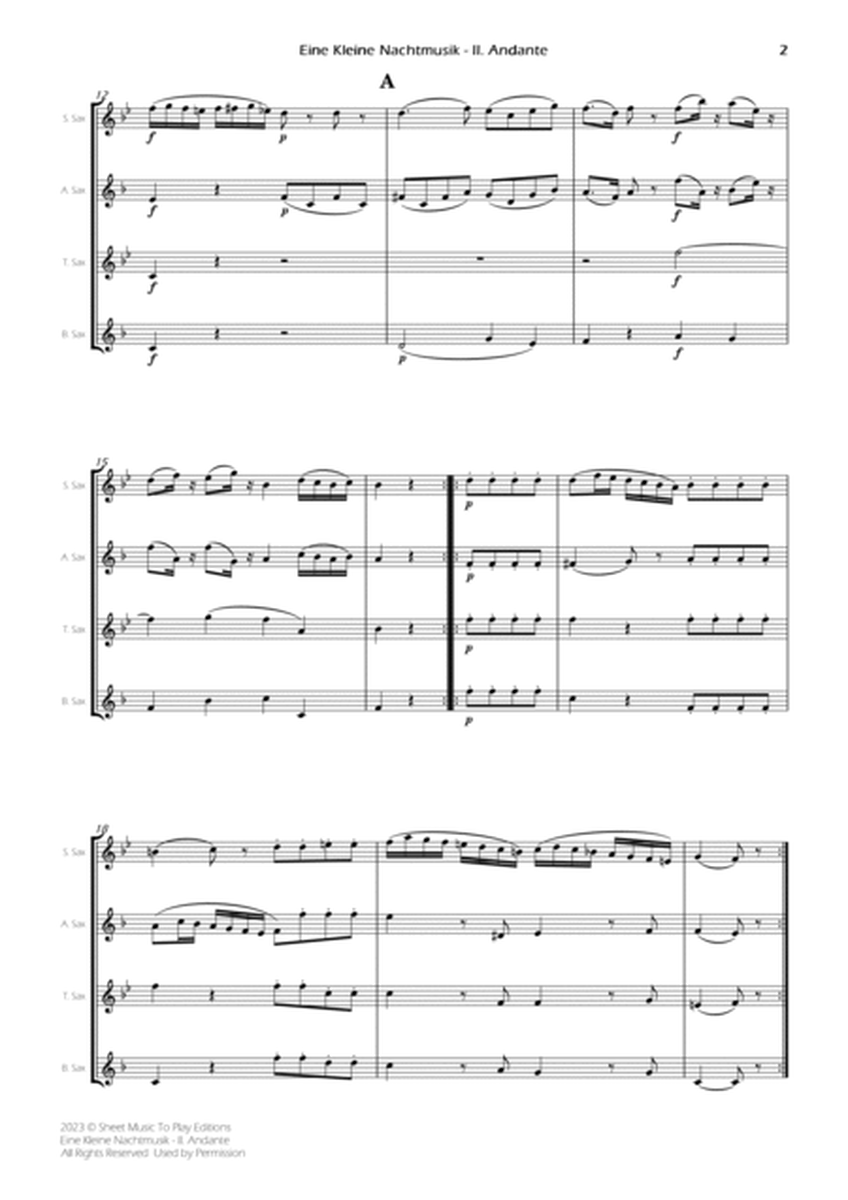 Eine Kleine Nachtmusik (2 mov.) - Saxophone Quartet (Full Score and Parts) image number null