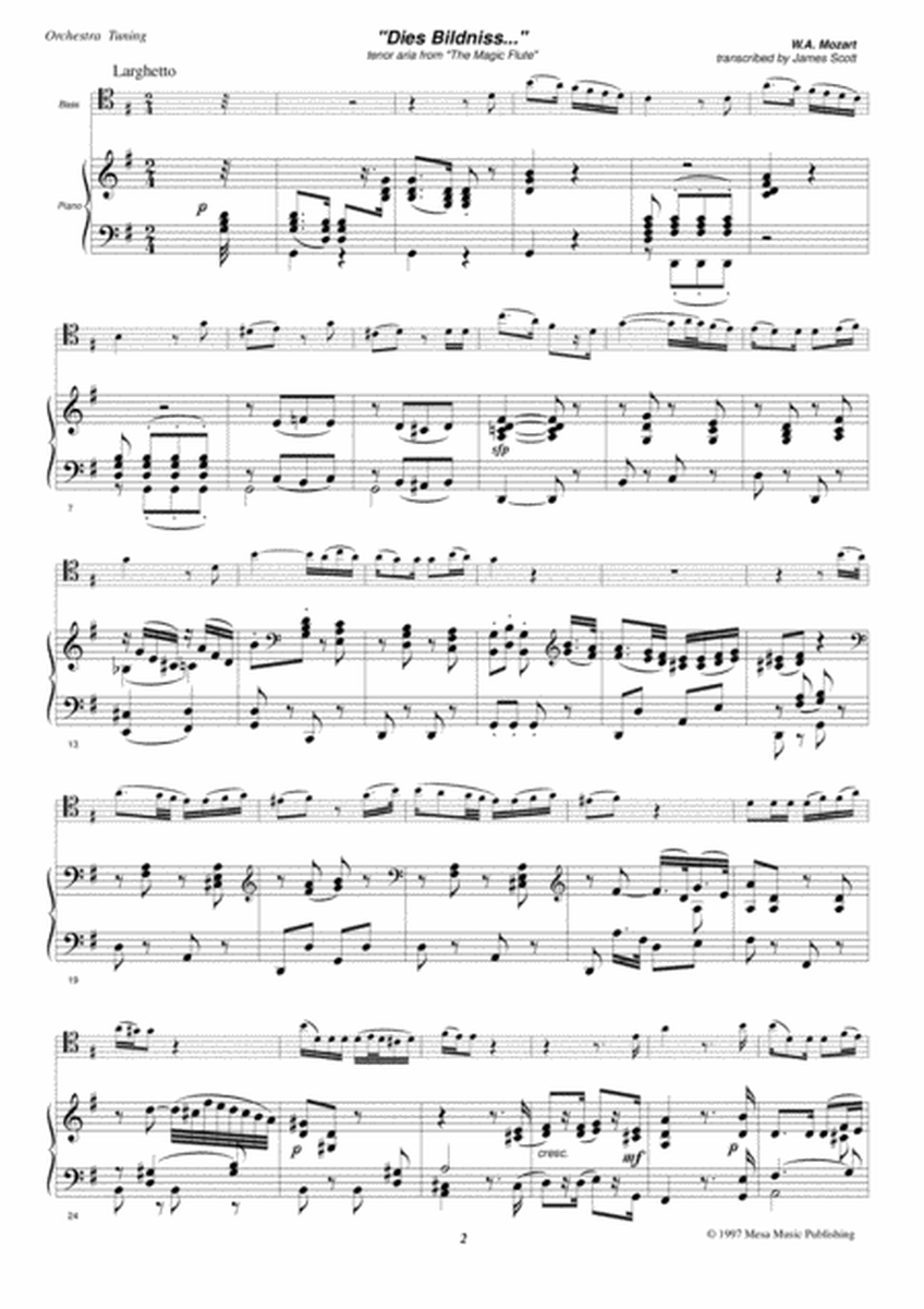 W.A. Mozart "Dies Bildniss" Aria from the opera "The Magic Flute"