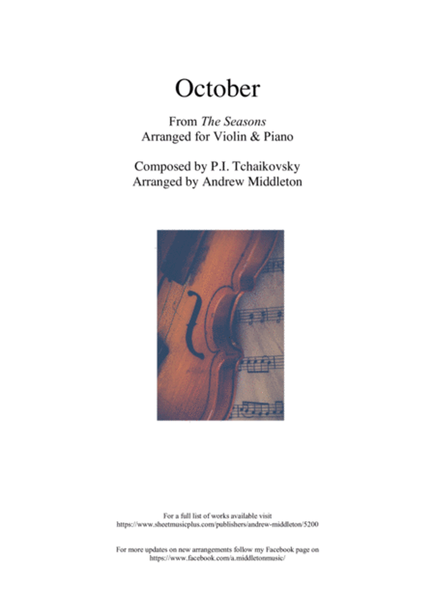 "October" from The Seasons arranged for Violin and Piano image number null