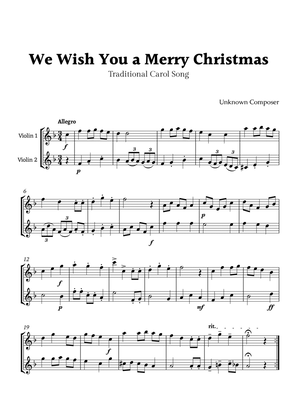 Book cover for We Wish you a Merry Christmas for Violin Duet