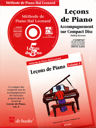 Book cover for Piano Lessons Book 5 - CD - French Edition
