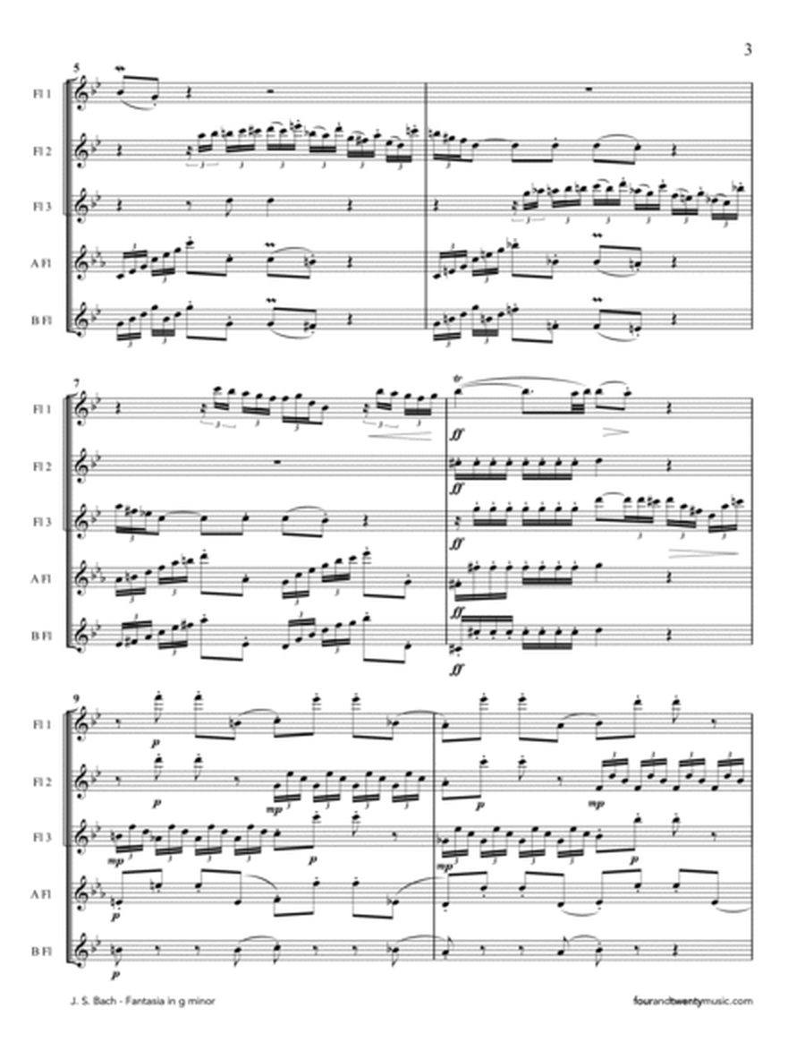 Fantasia in g minor, BWV 906, arranged for flute quartet or quintet image number null