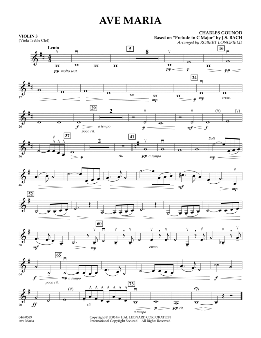 Ave Maria - Violin 3 (Viola T.C.)