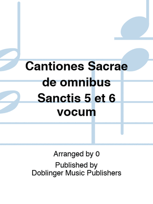 Book cover for Cantiones Sacrae de omnibus Sanctis 5 et 6 vocum