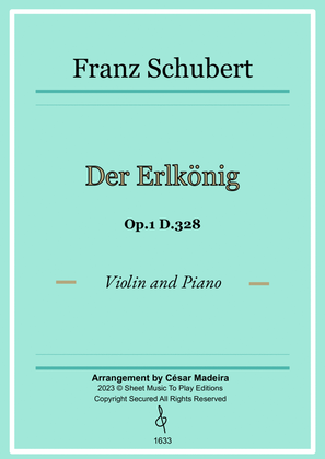 Book cover for Der Erlkönig by Schubert - Violin and Piano (Full Score and Parts)