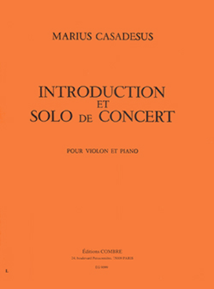 Book cover for Introduction et solo de concert