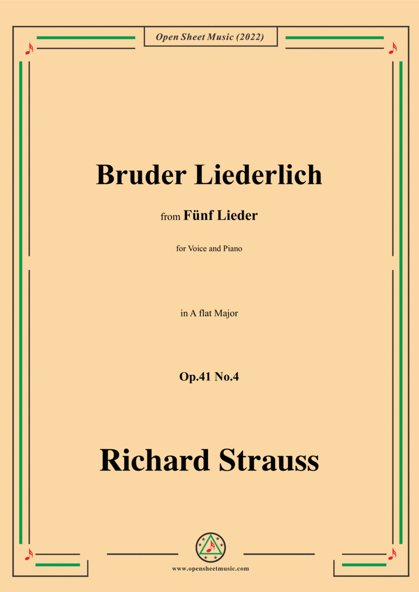 Richard Strauss-Bruder Liederlich,in A flat Major,Op.41 No.4 image number null