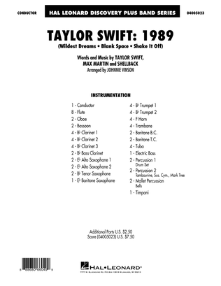 Book cover for Taylor Swift: 1989 - Conductor Score (Full Score)