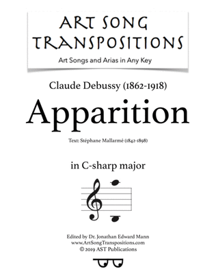 Book cover for DEBUSSY: Apparition (transposed to C-sharp major)