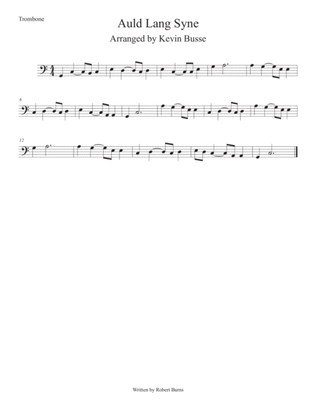 Book cover for Auld Lang Syne (Easy key of C) Trombone