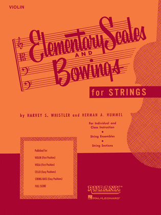 Book cover for Elementary Scales and Bowings – Violin