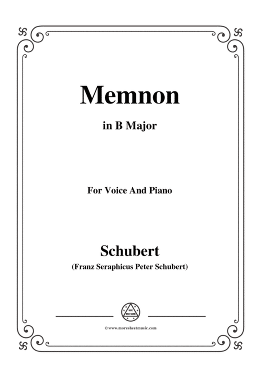 Schubert-Memnon,in B Major,Op.6,for Voice and Piano image number null