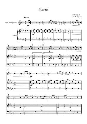 Book cover for Minuet (In F Major), Franz Joseph Haydn, For Alto Saxophone & Piano