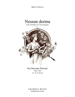 Book cover for Nessun dorma for viola and guitar