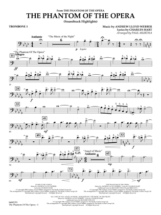 Book cover for The Phantom Of The Opera (Soundtrack Highlights) (arr. Paul Murtha) - Trombone 1