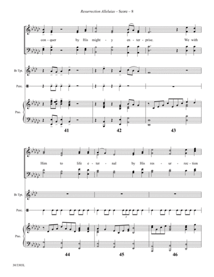 Resurrection Alleluias - Trumpet and Hand Drum Score and Parts image number null