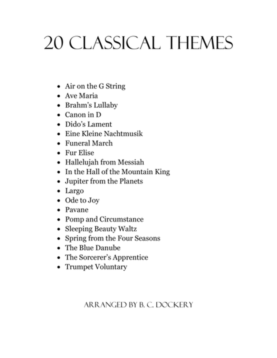 20 Classical Themes for Flute Solo with Piano Accompaniment image number null