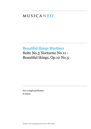 Book cover for Suite No.3 Nocturno No.11-Beautiful things Op.10 No.3