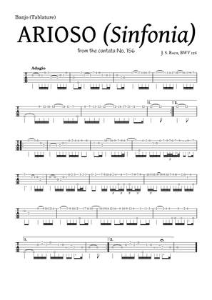 ARIOSO, by J. S. Bach (sinfonia) - for Banjo (Tablature) and accompaniment