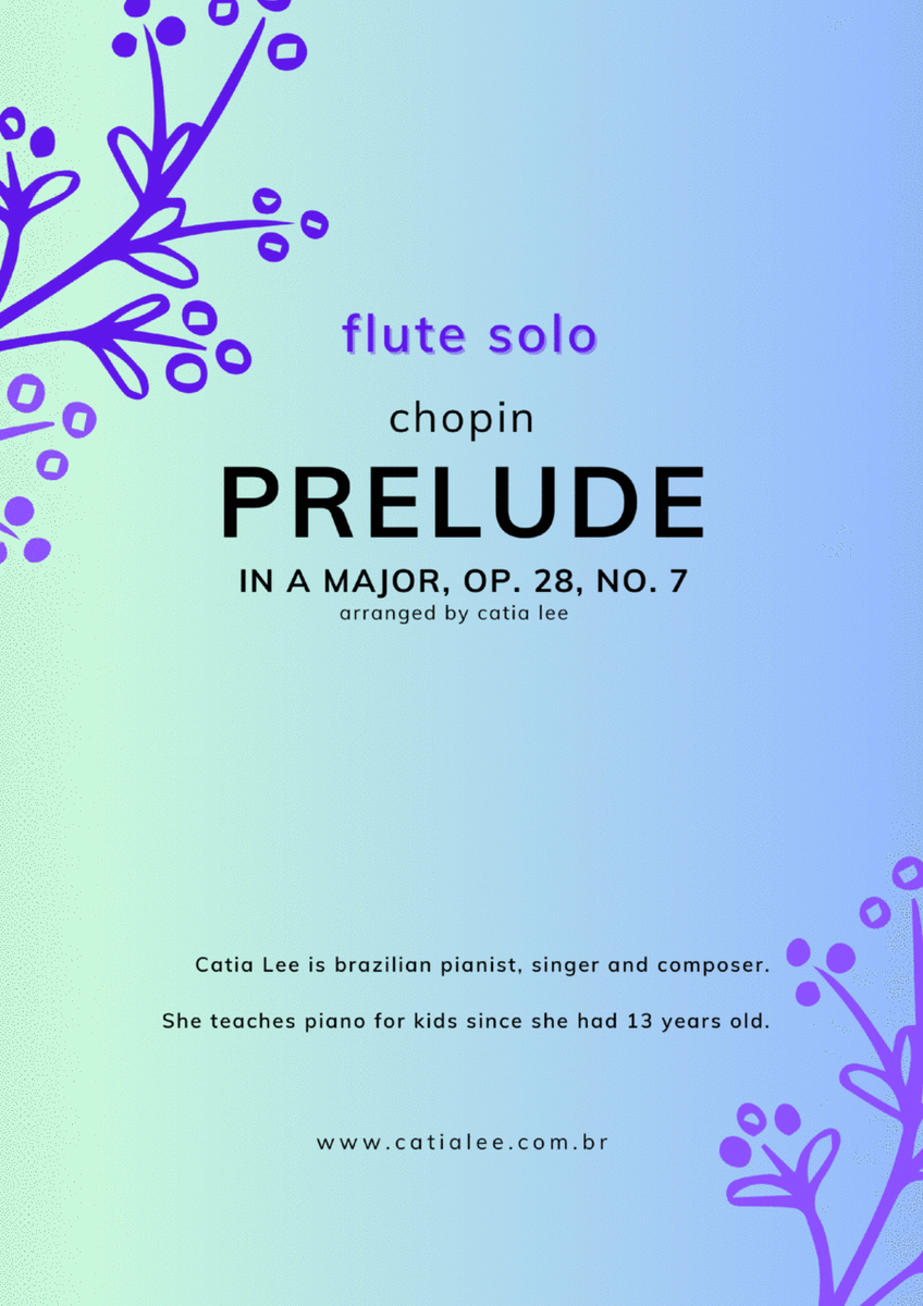 Prelude in A Major - Op 28, n 7 - Chopin for flute solo in C image number null