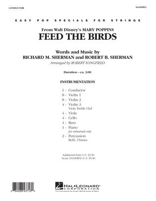 Book cover for Feed the Birds (from "Mary Poppins") - Full Score
