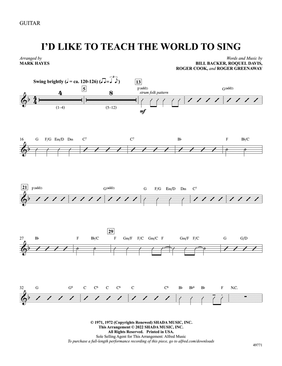 I'd Like to Teach the World to Sing: Guitar