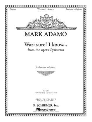 Book cover for War: Sure. I Know... from the opera Lysistrata