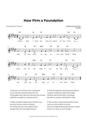 Book cover for How Firm a Foundation (Key of F-Sharp Major)