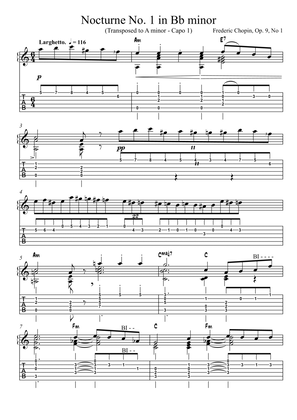 Book cover for Nocturne Op 9 No 1 (arranged for guitar)