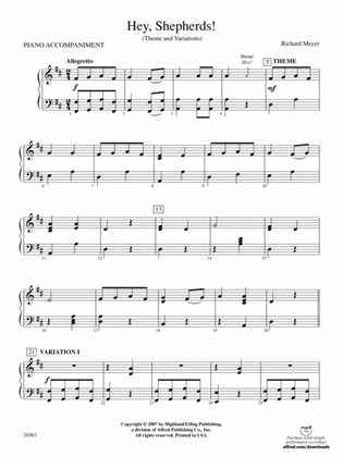 Hey, Shepherds!: Piano Accompaniment