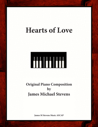 Book cover for Hearts of Love - Romantic Piano