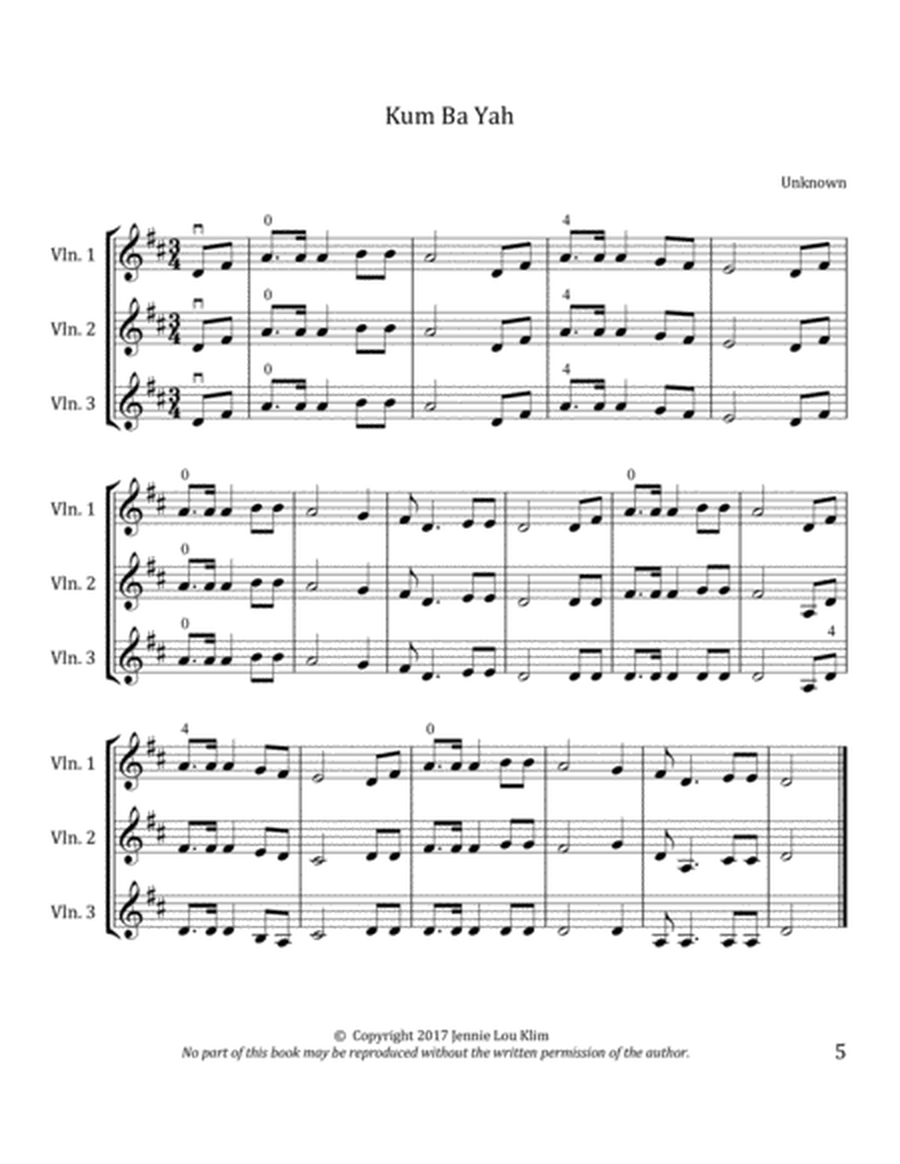 Favorite Hymns for Three Violins