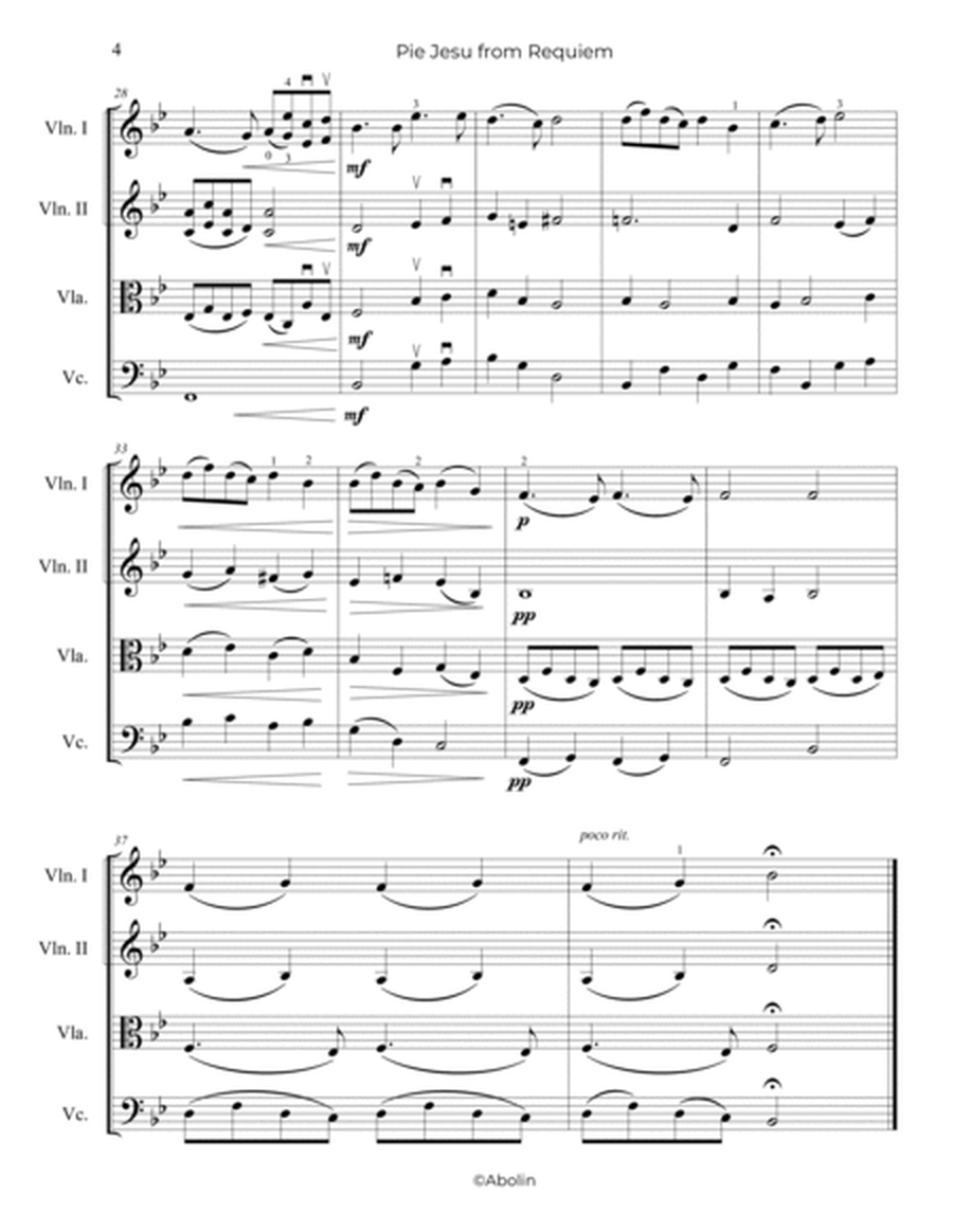 Fauré: "Pie Jesu" from "Requiem" - String Quartet image number null
