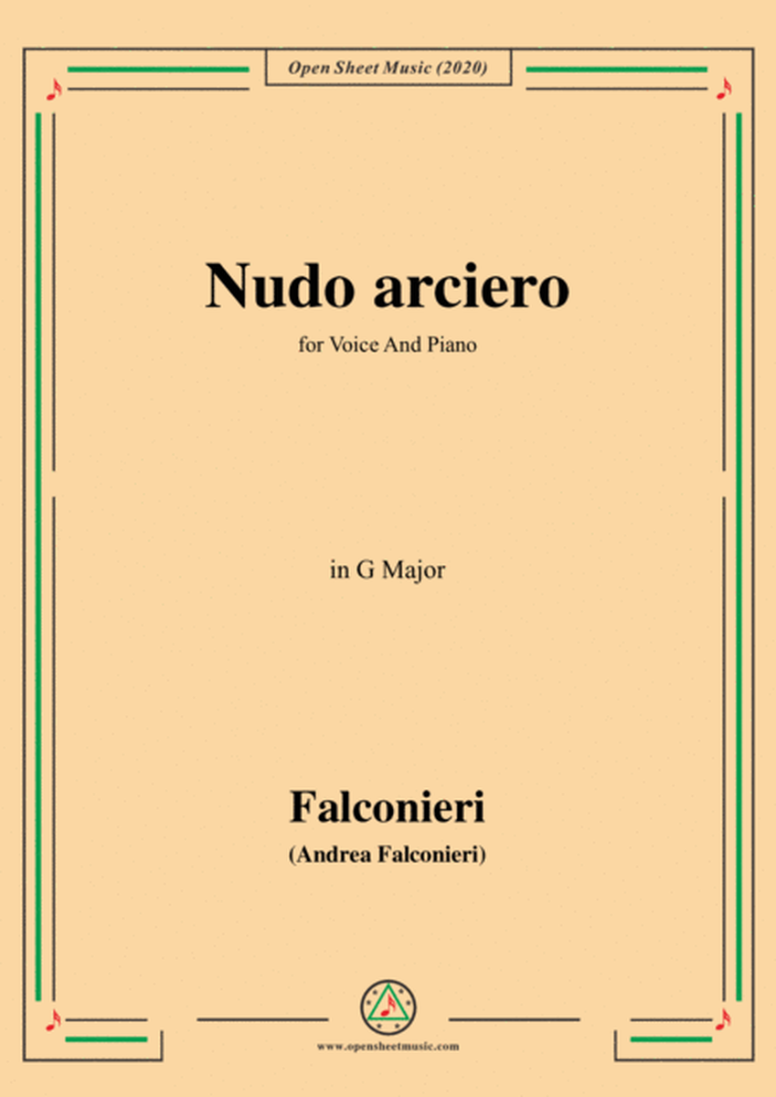 Falconieri-Nudo arciero,in G Major,for Voice and Piano