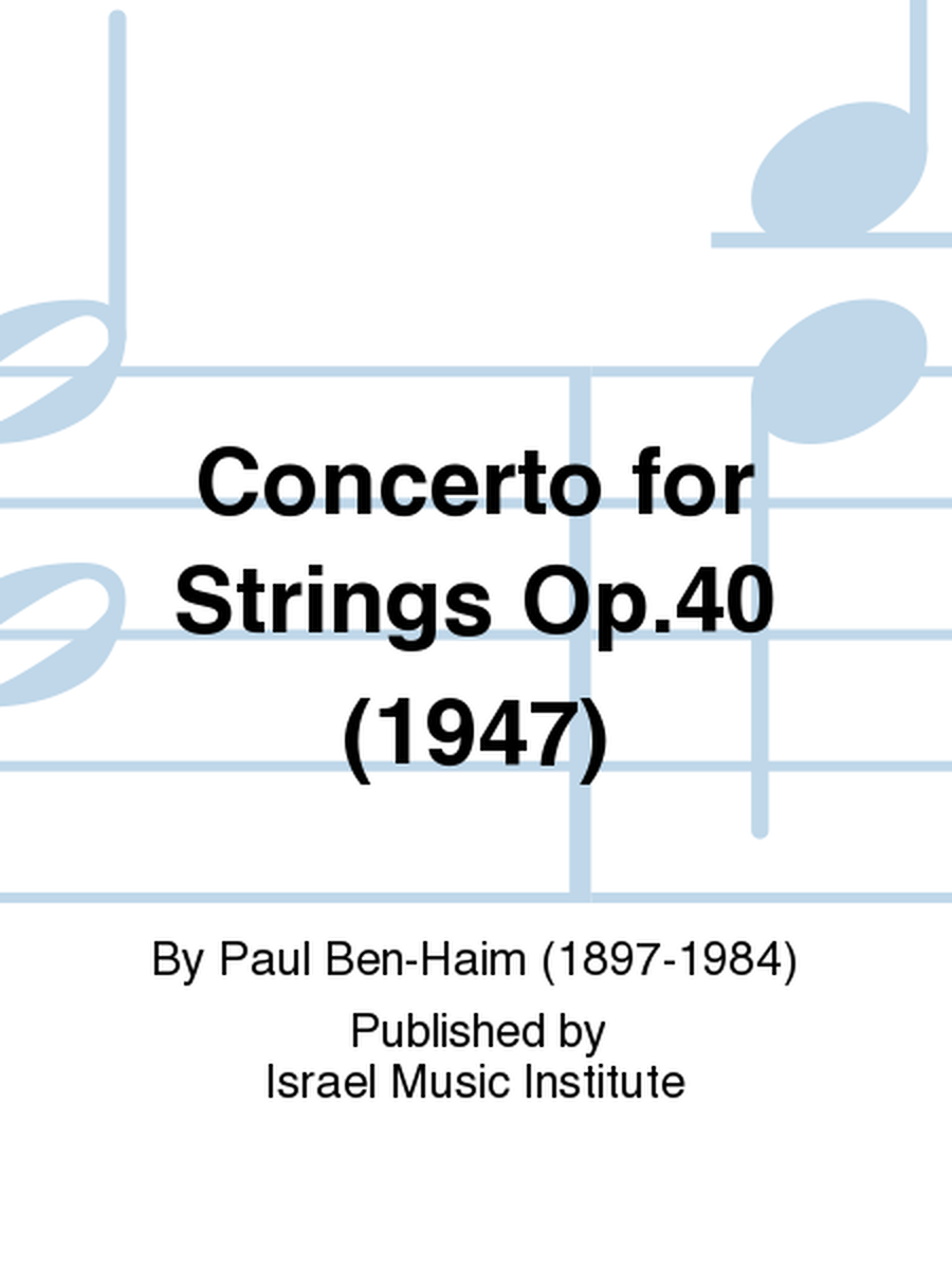 Concerto for Strings Op. 40