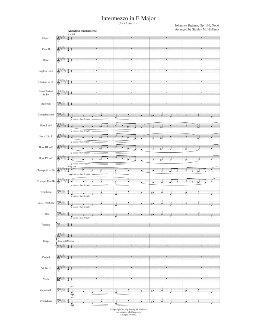 Intermezzo in E Major, Opus 116, No. 6 image number null