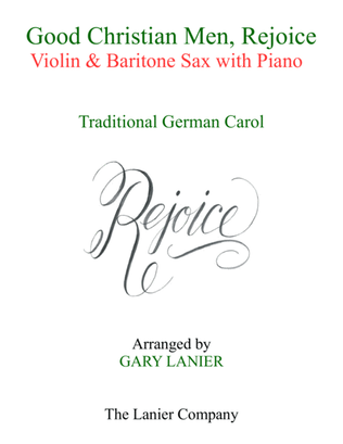 Book cover for GOOD CHRISTIAN MEN, REJOICE (Violin, Baritone Sax with Piano & Score/Parts)