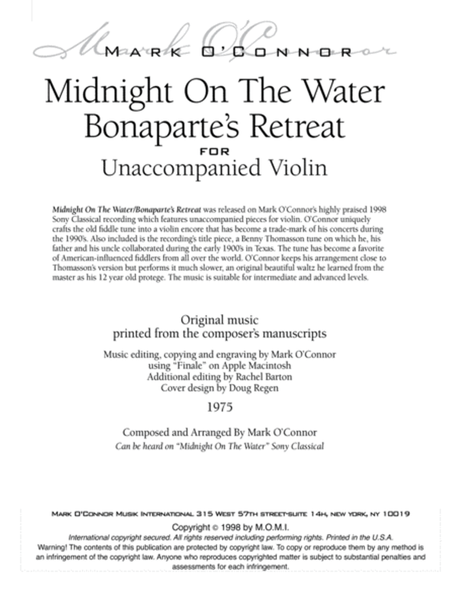 Midnight On The Water / Bonaparte’s Retreat (unaccompanied violin)
