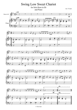 Swing Low Sweet Chariot for Solo Horn in Eb and Piano