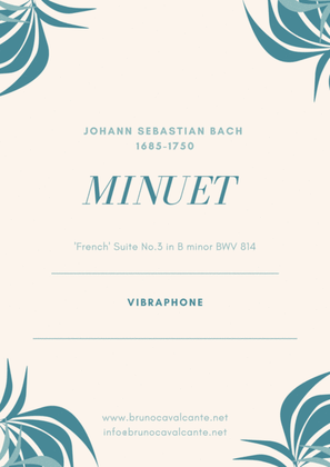 Book cover for Minuet BWV 814 Bach Vibraphone