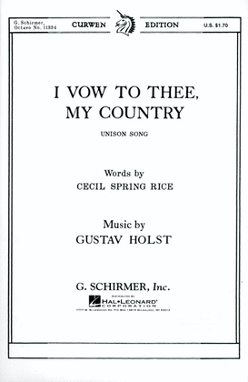 Book cover for I Vow To Thee My (Unison) Country