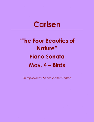 Book cover for The Four Beauties of Nature Piano Sonata Mov. 4 - Birds